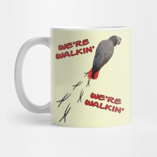 African Grey Parrot Walking Mug